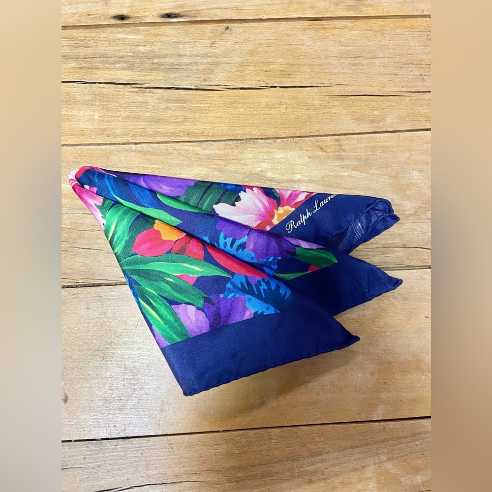 Ralph Lauren Purple Label Floral Silk Pocket Square